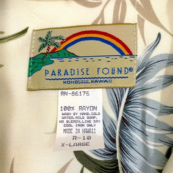 Paradise Found Men’s Multicolor Vintage 90’s Hawaiian Floral Tropical Shirt, XL - Picture 7 of 7